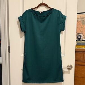 White Birch Teal Mini Dress